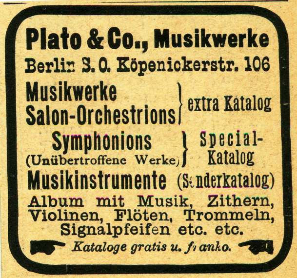 Musikwerke Plato & Co