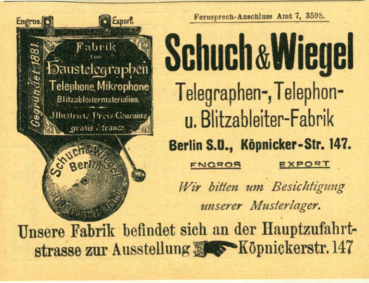 Telegraphen Telefon und Blitzableiter Fabrik