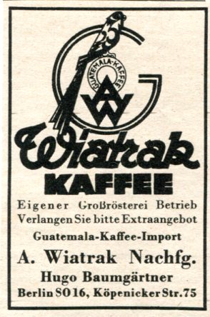 Anzeige Wiatrak Kaffee