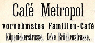 Metropol Cafe Werbung