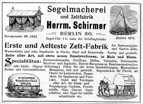 Engelufer 1, Segelmacherei und Zeltfabrik