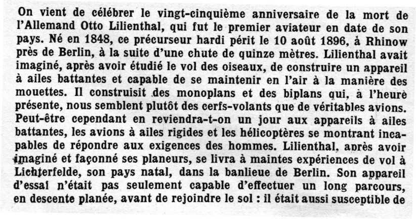 Text zu Lilienthal