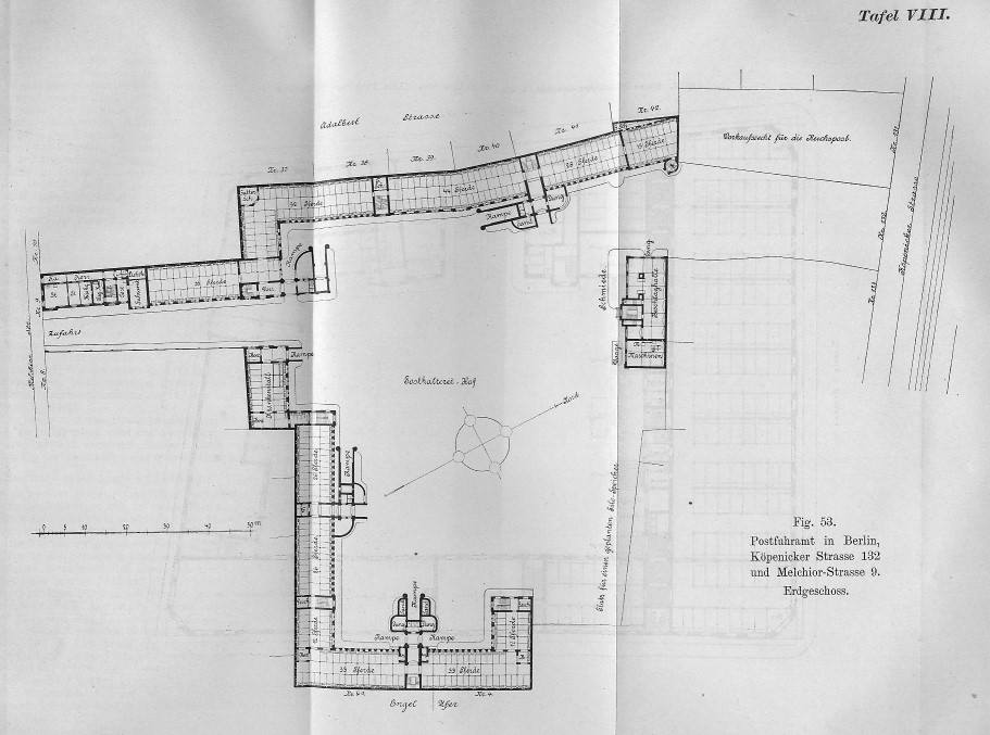 Plan Postfuhrhof Köpenicker Strasse - Melchiorstraße 1893